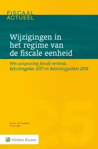 WIJZIGINGEN IN HET REGIME VAN DE FISCALE EENHEID