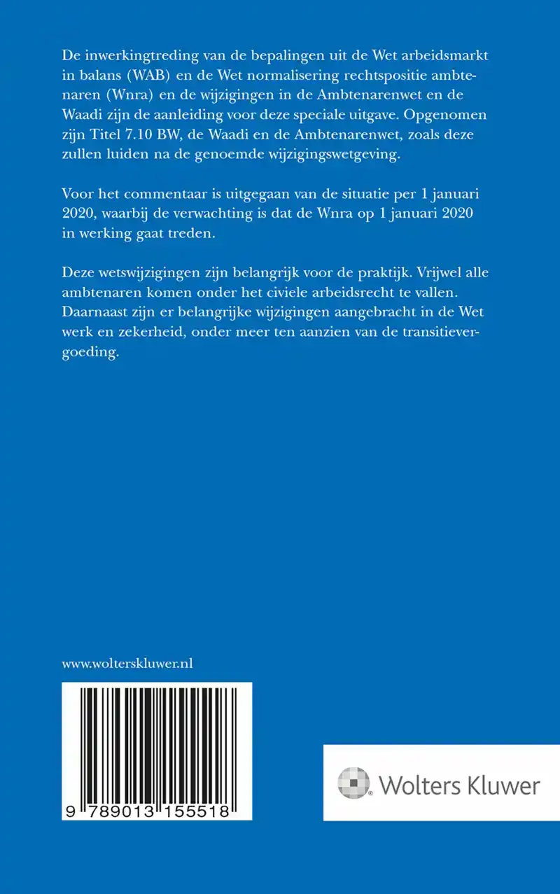 ARBEIDSOVEREENKOMST SPECIALE UITGAVE WAB EN WNRA