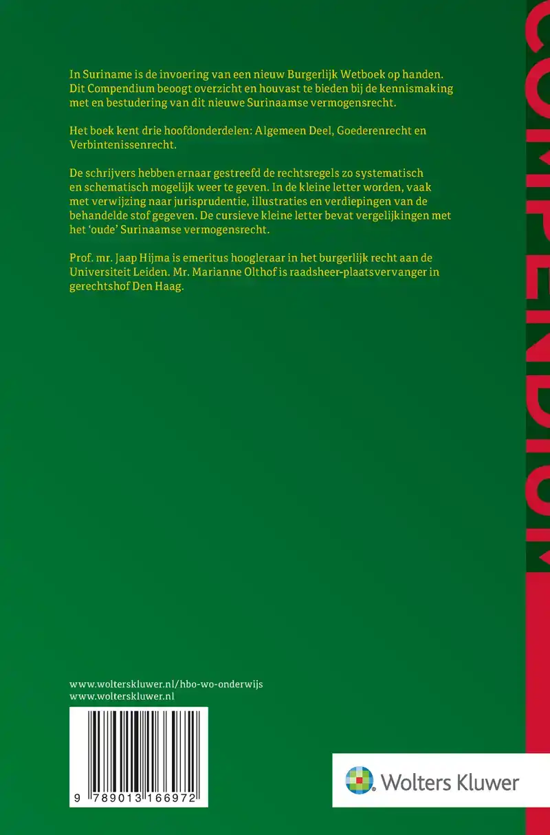 COMPENDIUM VAN HET SURINAAMS VERMOGENSRECHT