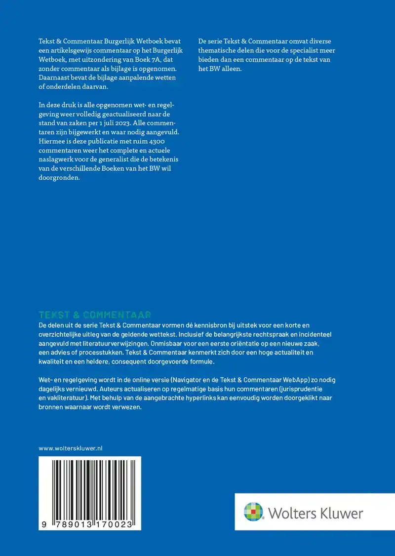 TEKST & COMMENTAAR BURGERLIJK WETBOEK