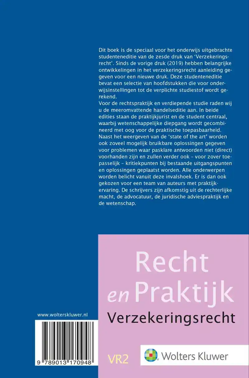 VERZEKERINGSRECHT STUDENTENEDITIE