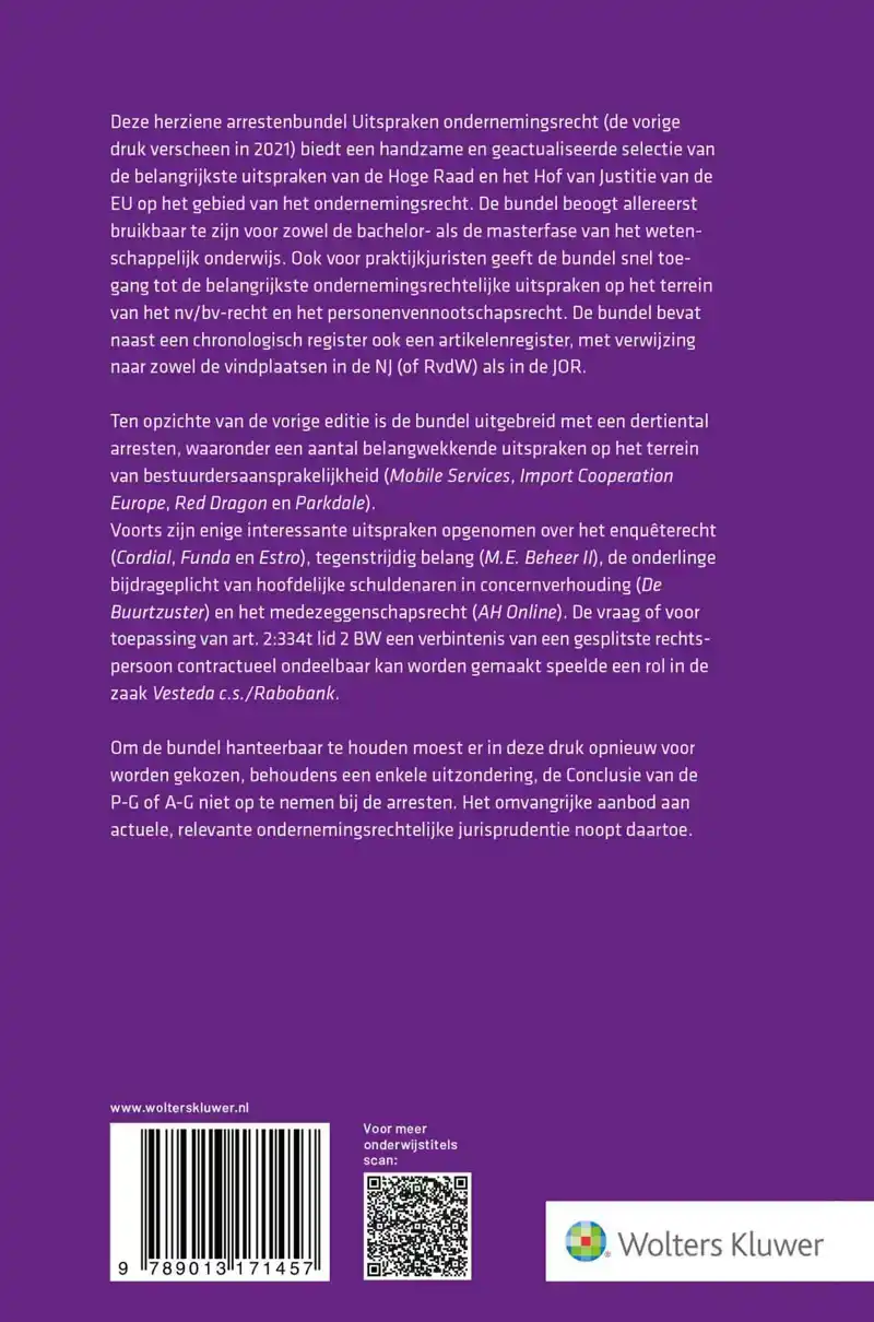 UITSPRAKEN ONDERNEMINGSRECHT 2025