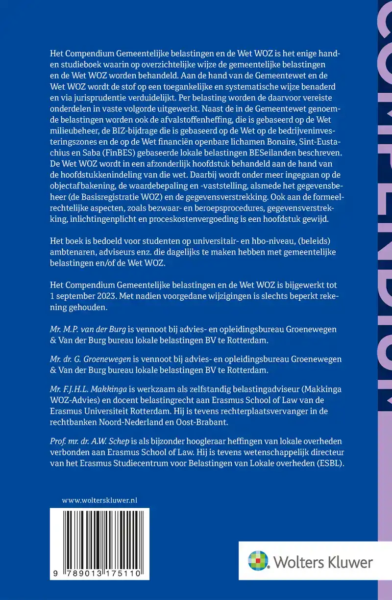 COMPENDIUM GEMEENTELIJKE BELASTINGEN EN DE WET WOZ