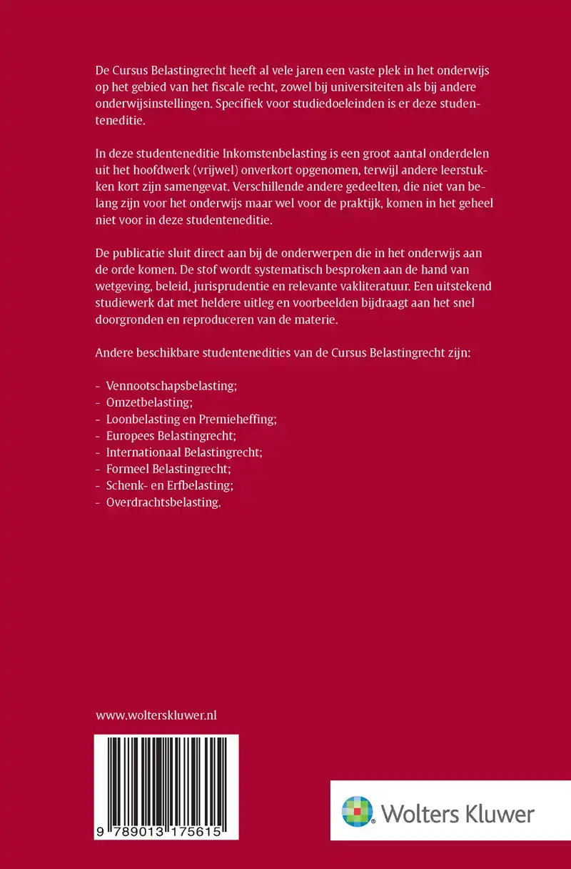 CURSUS BELASTINGRECHT INKOMSTENBELASTING