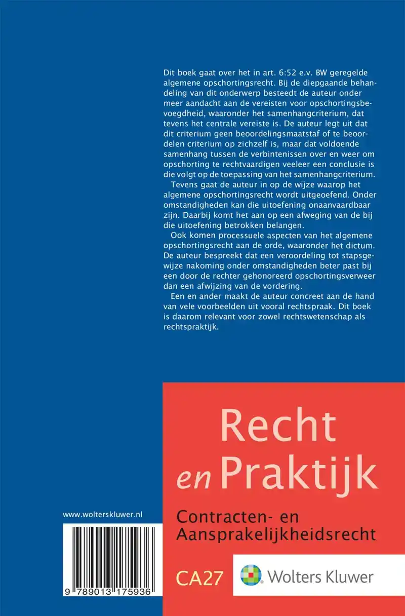 HET ALGEMENE OPSCHORTINGSRECHT
