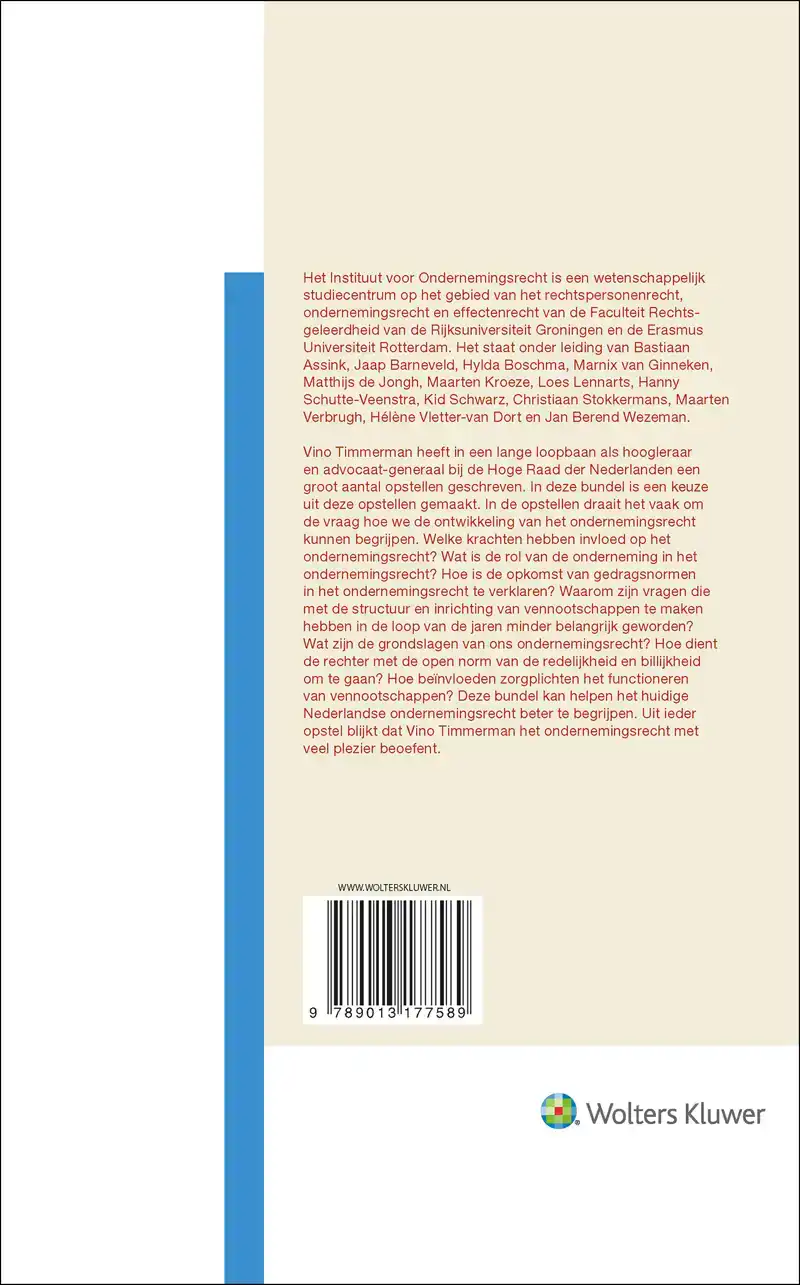 ONDERNEMINGSRECHT VOLGENS VINO TIMMERMAN