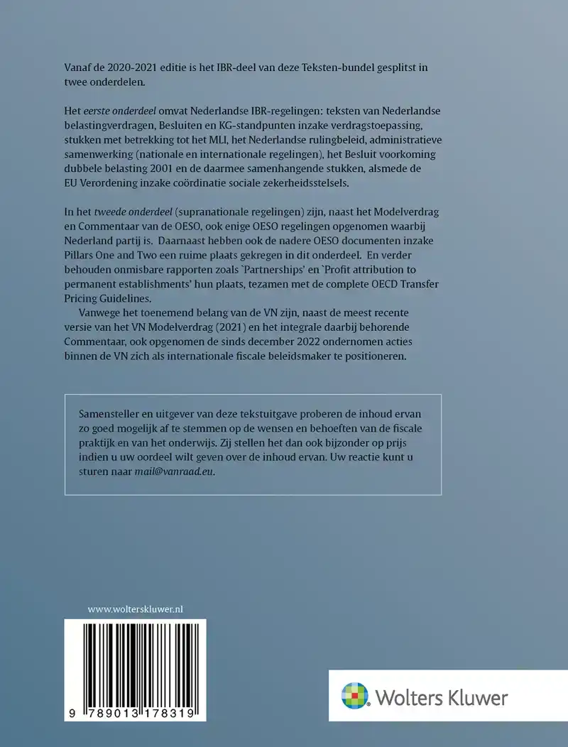TEKSTEN INTERNATIONAAL BELASTINGRECHT 2025/2026