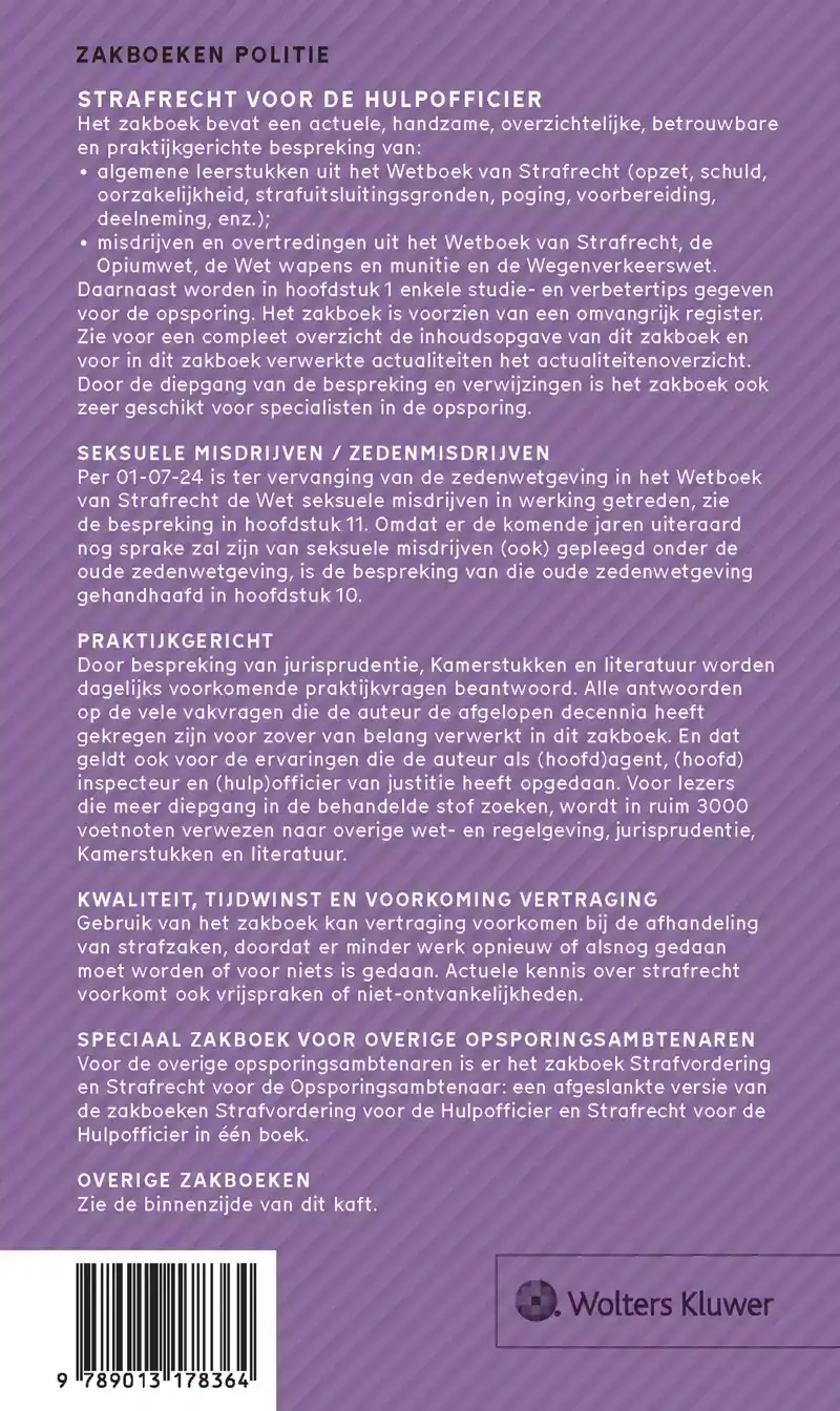 STRAFRECHT VOOR DE HULPOFFICIER 2025