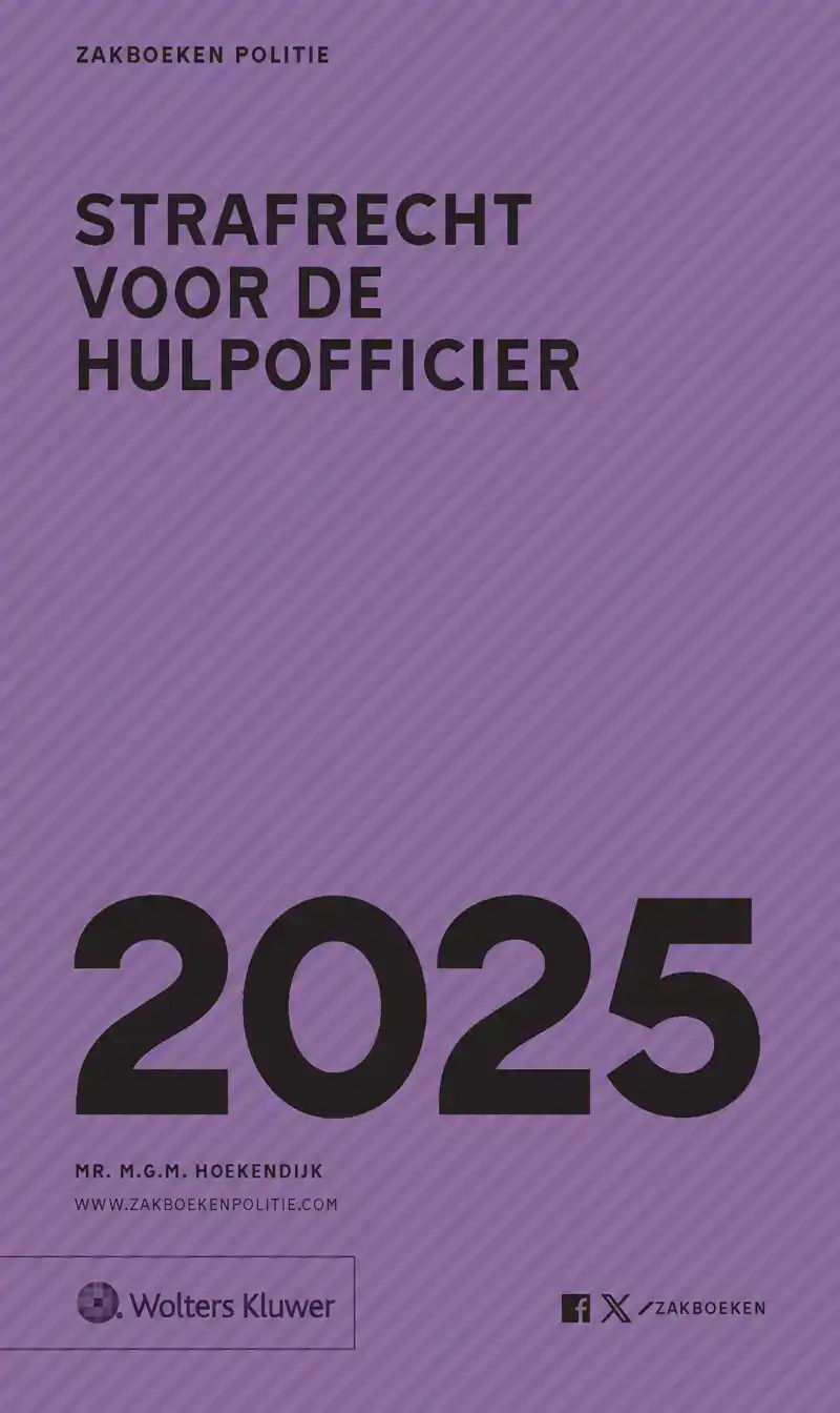 ZAKBOEK STRAFRECHT VOOR DE HULPOFFICIER 2025