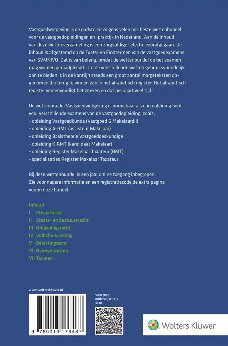 VASTGOEDWETGEVING 2025-2026