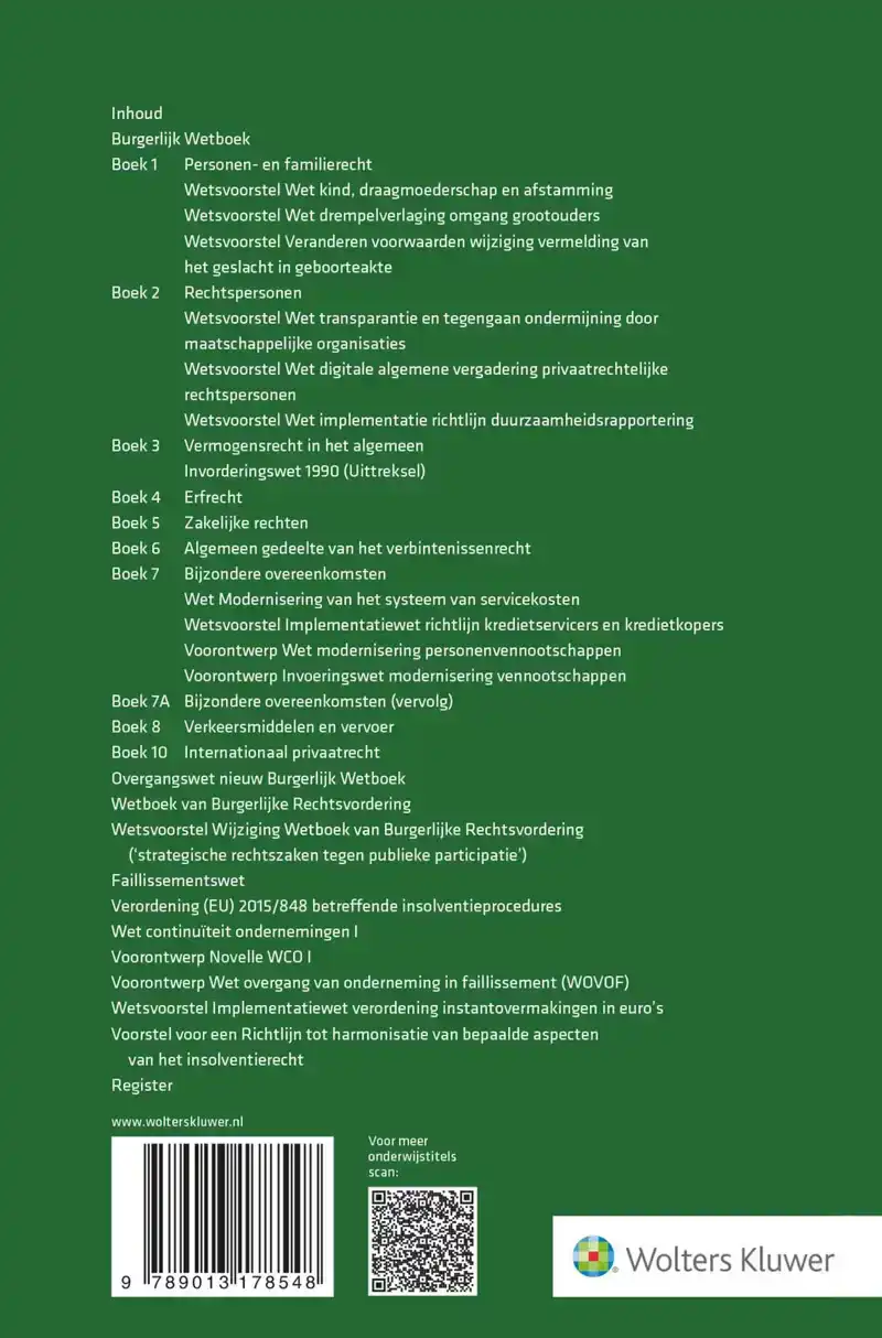 WETTEKSTEN BURGERLIJK WETBOEK/WETBOEK VAN BURGERLIJKE RECHTS