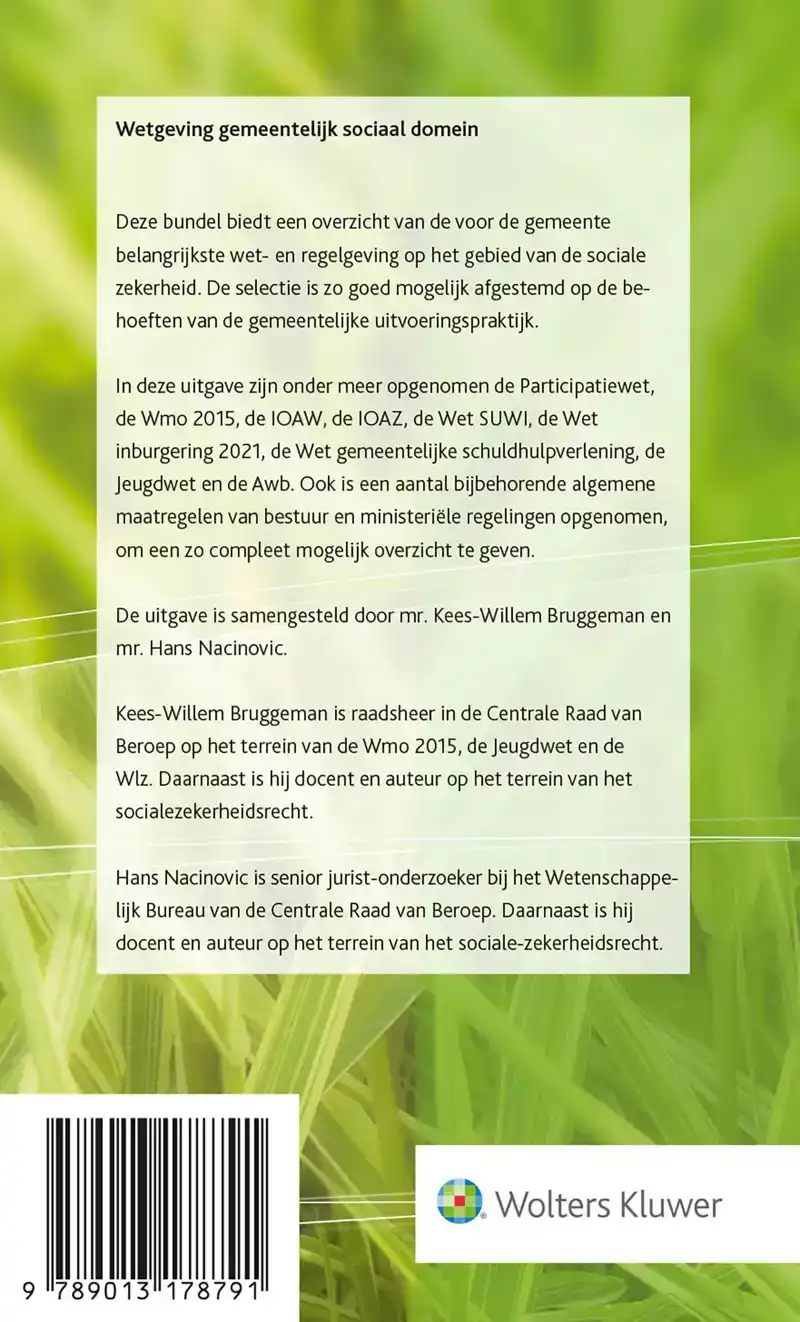 WETGEVING GEMEENTELIJK SOCIAAL DOMEIN