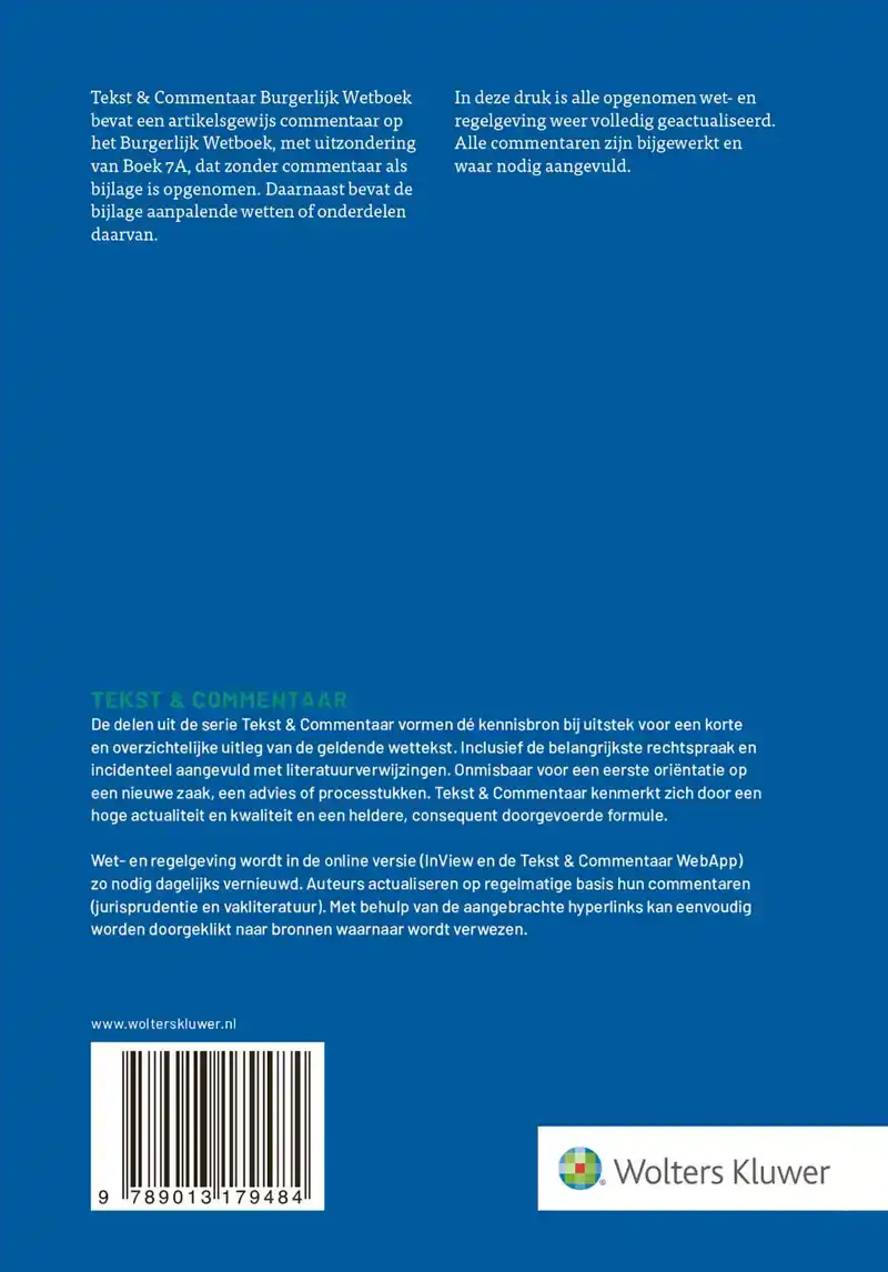 TEKST & COMMENTAAR BURGERLIJK WETBOEK