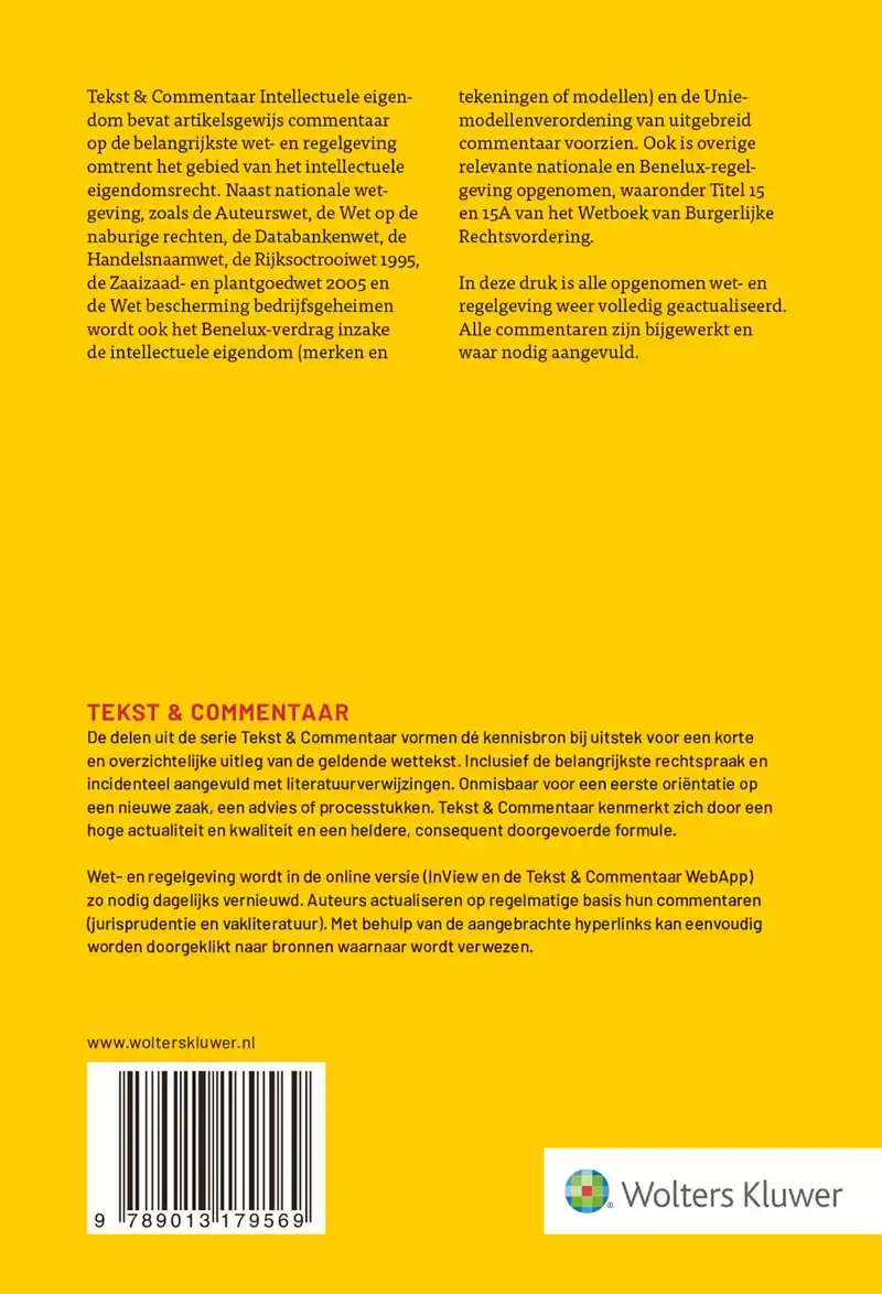 TEKST & COMMENTAAR INTELLECTUELE EIGENDOM