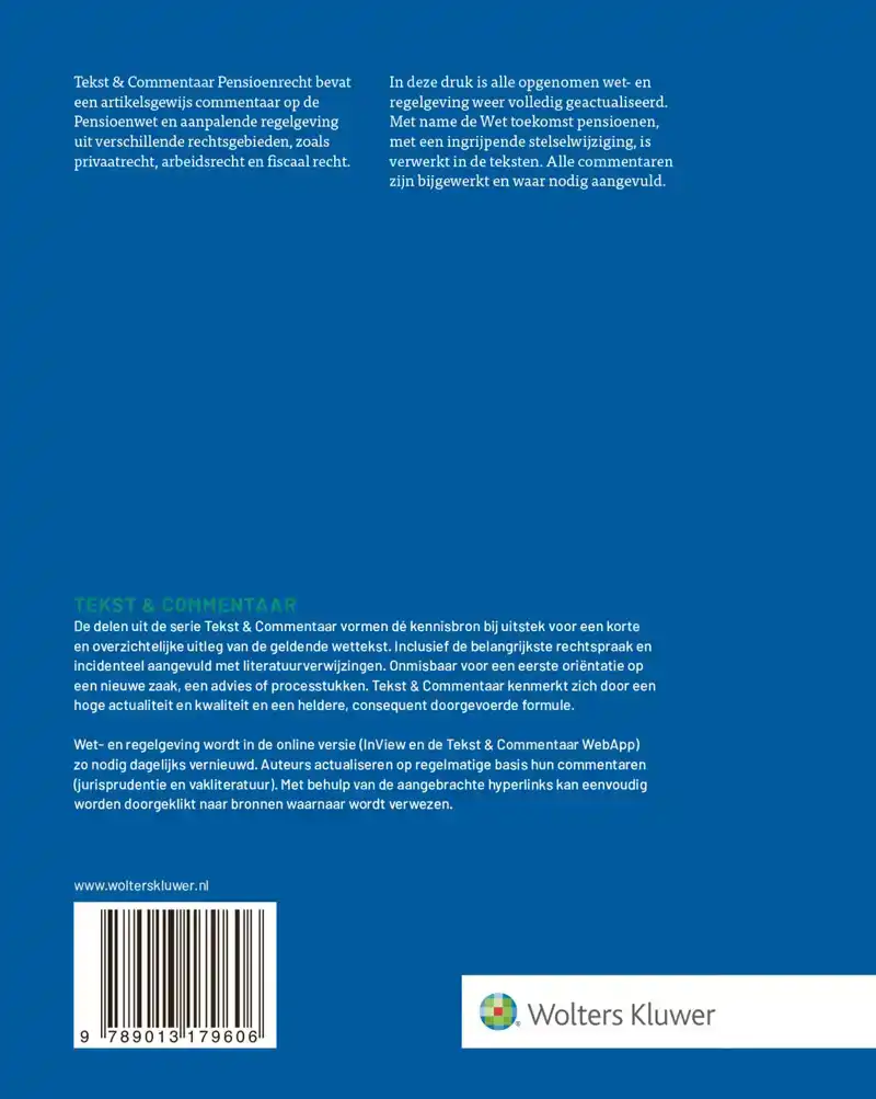 TEKST & COMMENTAAR PENSIOENRECHT