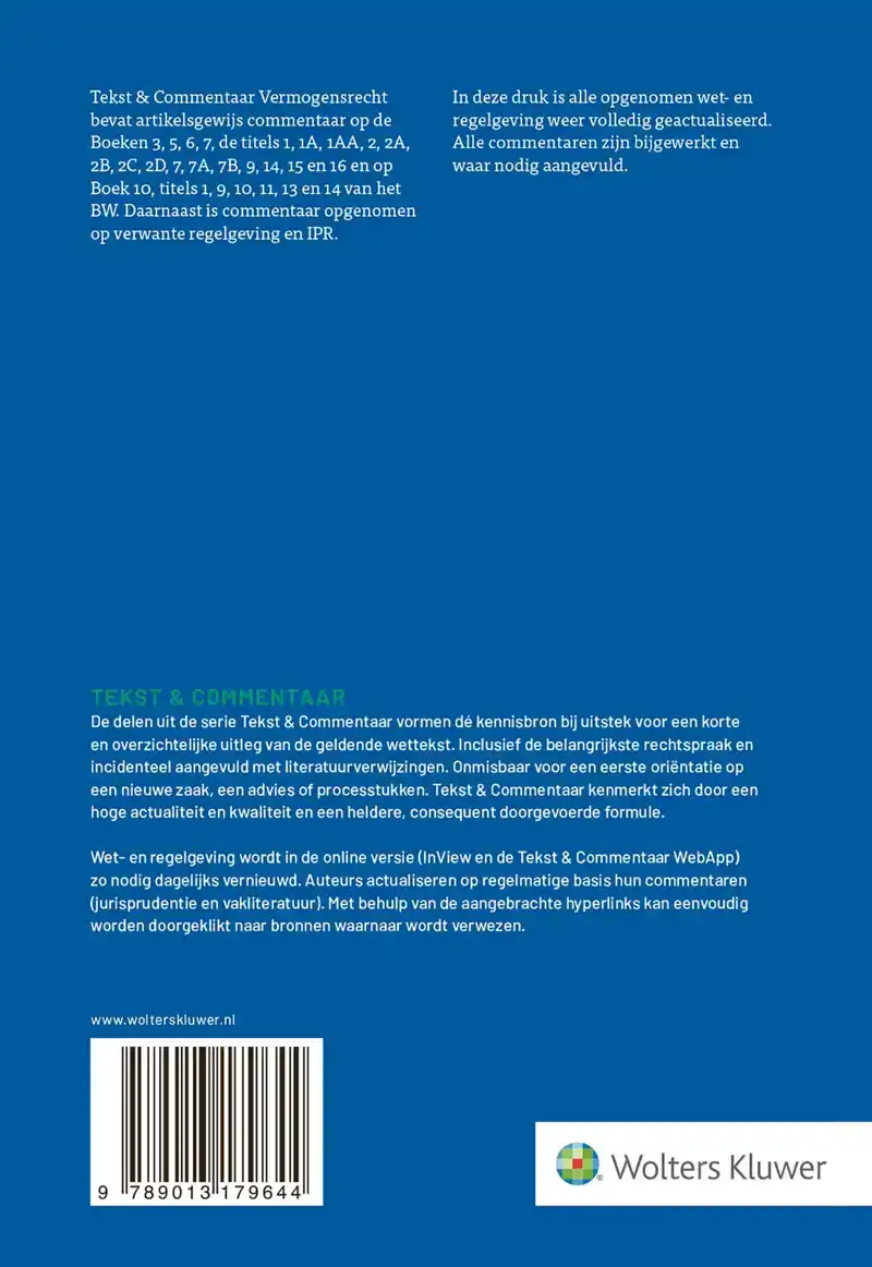 TEKST & COMMENTAAR VERMOGENSRECHT