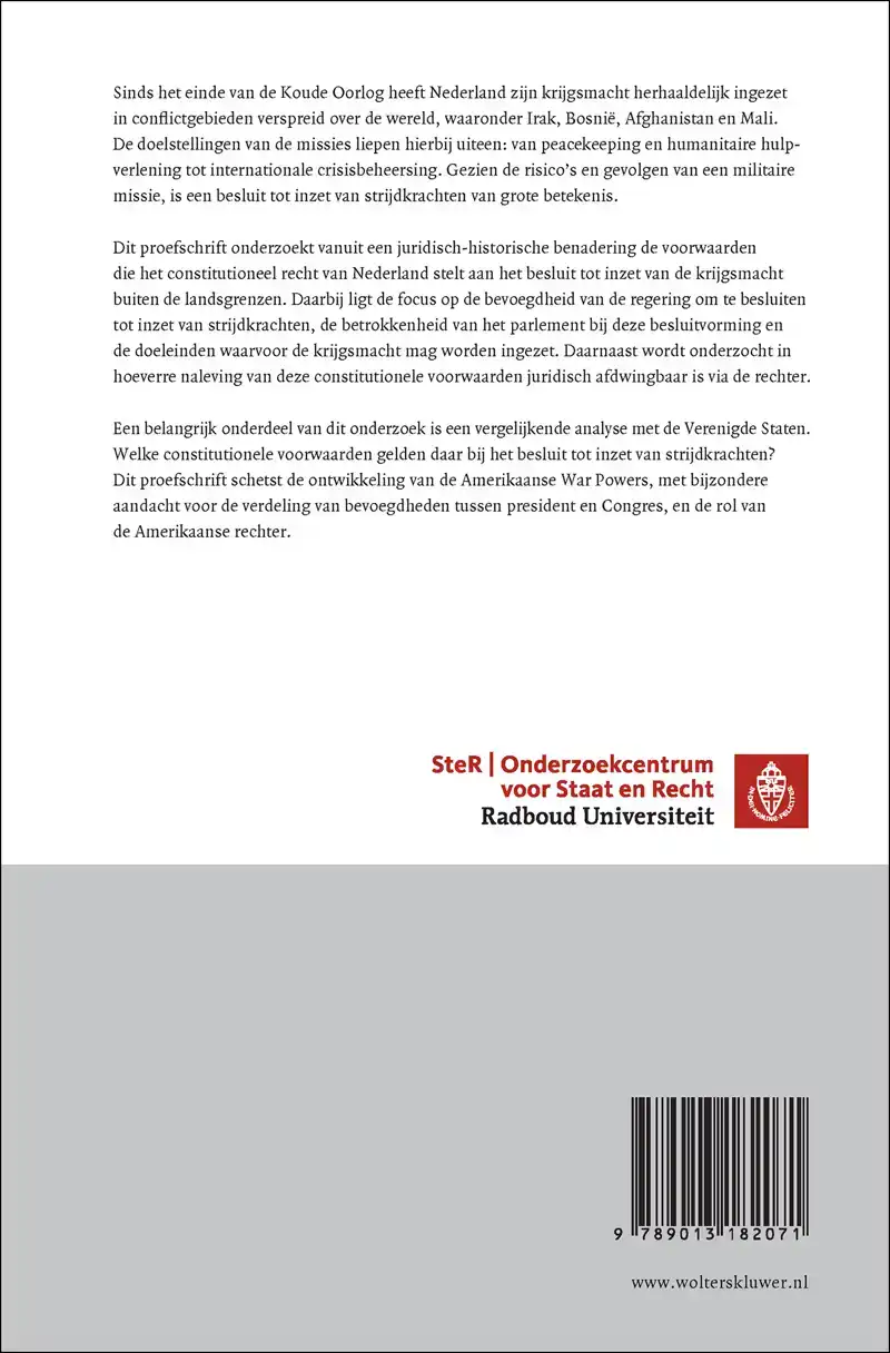 CONSTITUTIONELE VOORWAARDEN VOOR DE INZET VAN DE KRIJGSMACHT