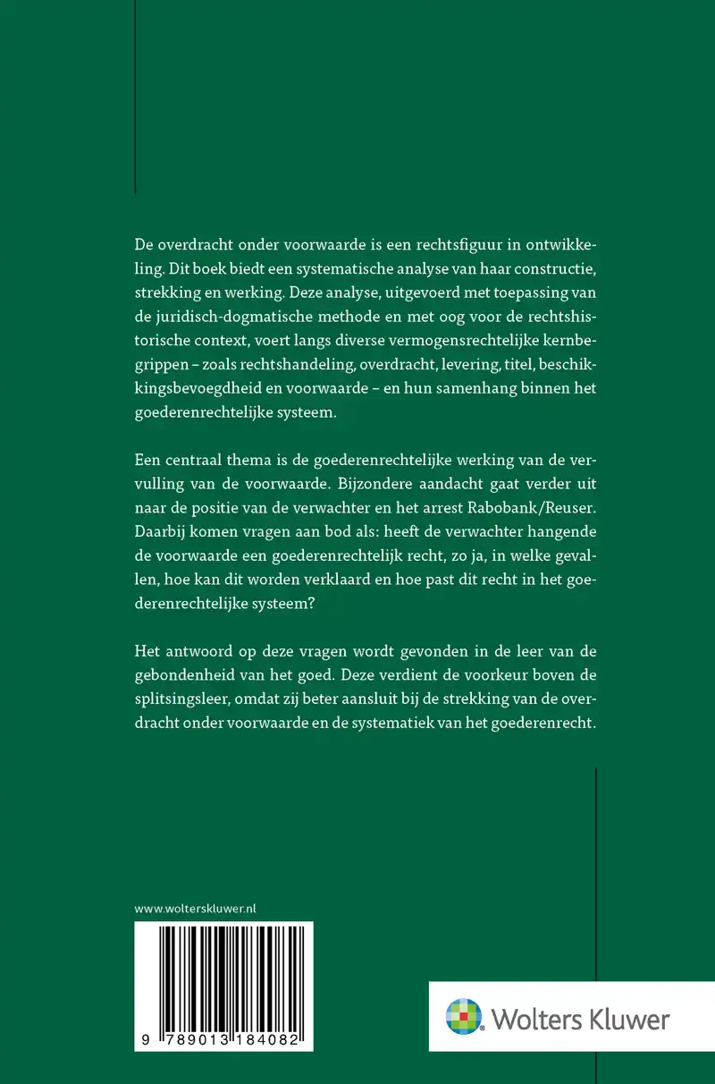 OVERDRACHT ONDER VOORWAARDE