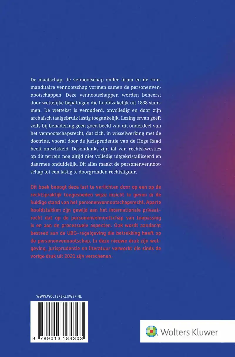 HET NEDERLANDSE PERSONENVENNOOTSCHAPSRECHT