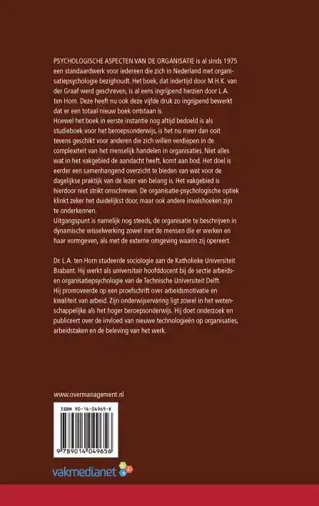PSYCHOLOGISCHE ASPECTEN VAN DE ORGANISATIE