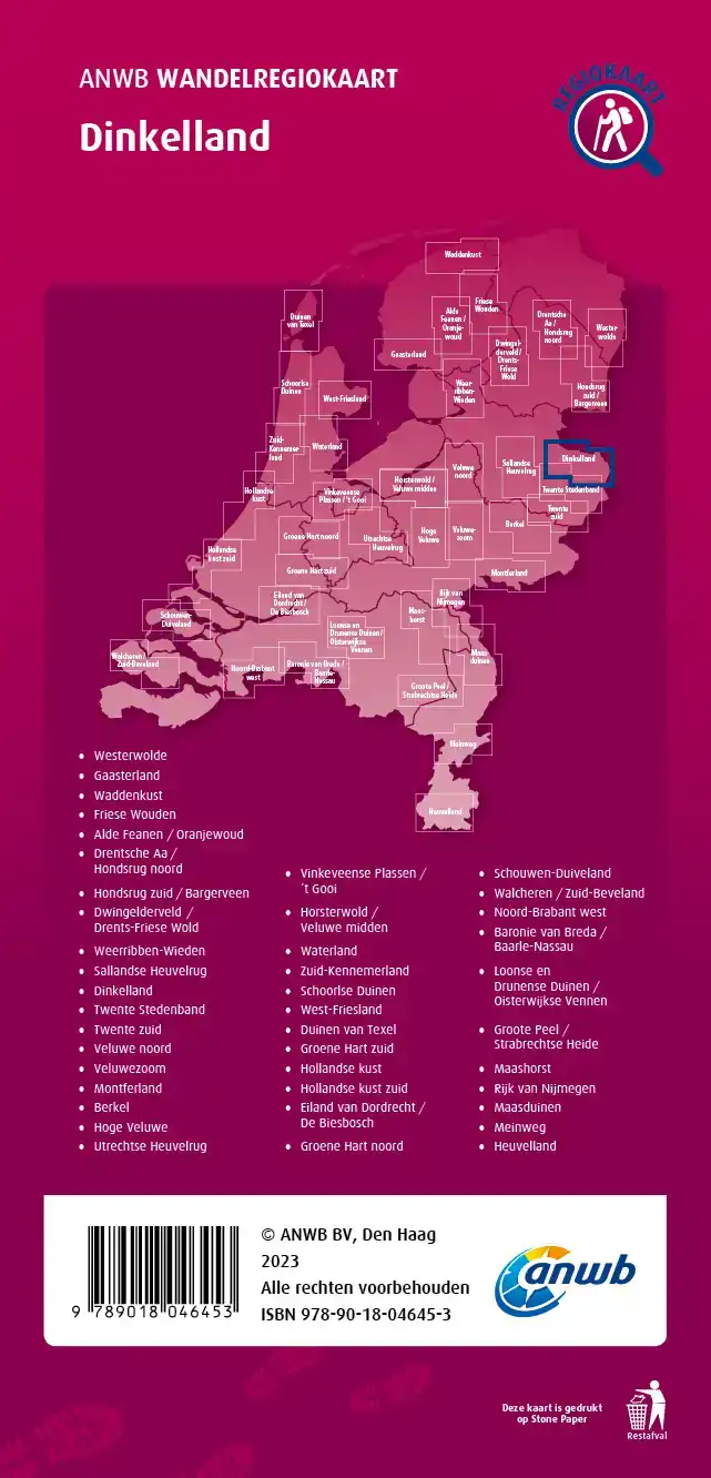 WANDELREGIOKAART DINKELLAND 1:33.333