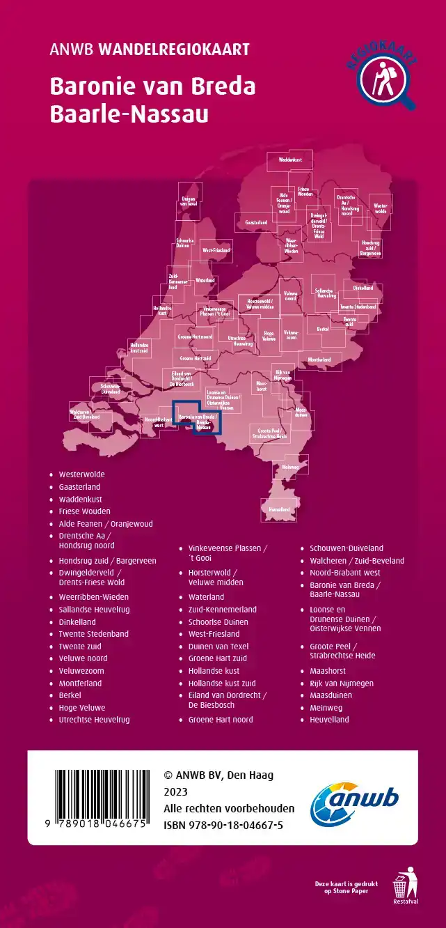 WANDELREGIOKAART BARONIE VAN BREDA, BAARLE-NASSAU 1:33.333
