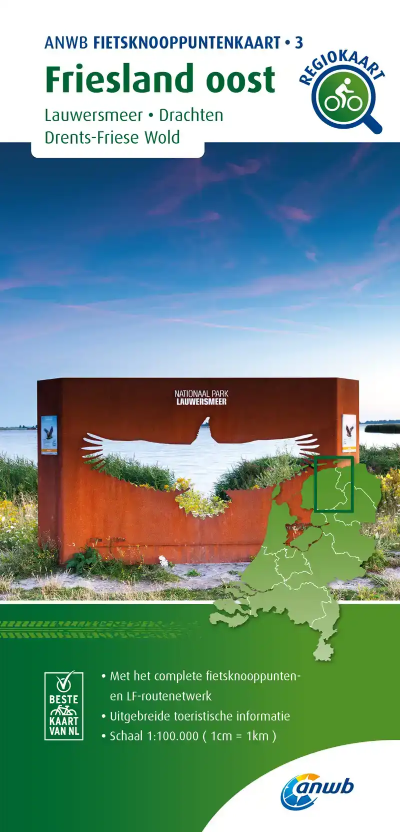 FIETSKNOOPPUNTENKAART FRIESLAND OOST 1:100.000