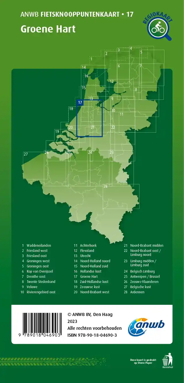 FIETSKNOOPPUNTENKAART GROENE HART 1:100.000