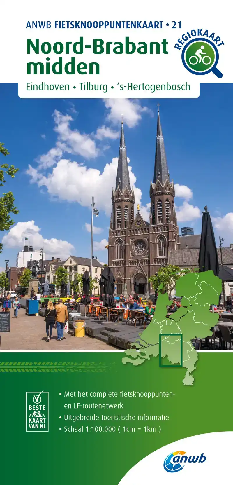 FIETSKNOOPPUNTENKAART NOORD-BRABANT MIDDEN 1:100.000