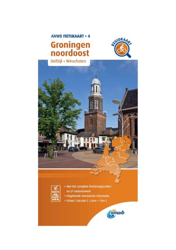 FIETSKAART GRONINGEN NOORDOOST 1:66.666