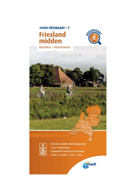 FIETSKAART FRIESLAND MIDDEN 1:66.666