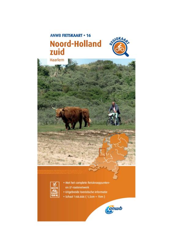 FIETSKAART NOORD-HOLLAND ZUID 1:66.666