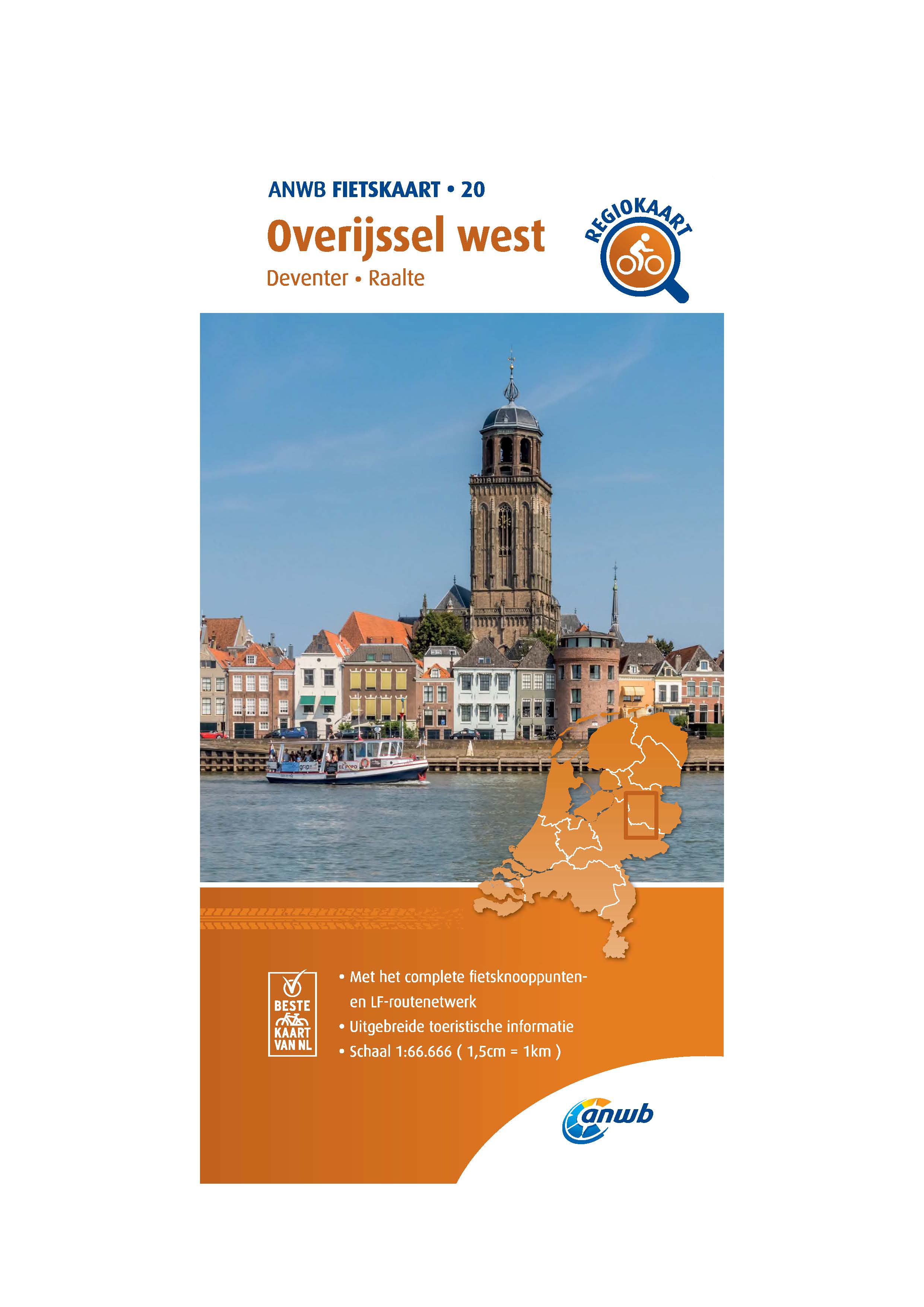 FIETSKAART OVERIJSSEL WEST 1:66.666