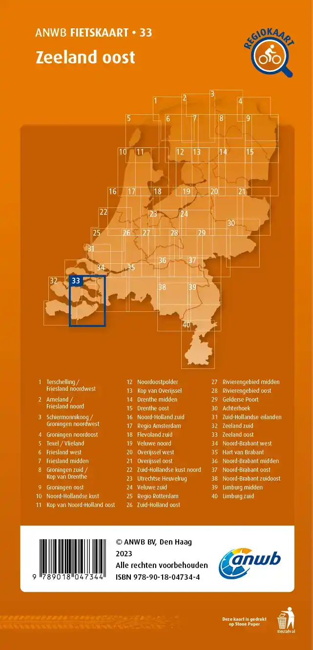 FIETSKAART ZEELAND OOST 1:66.666