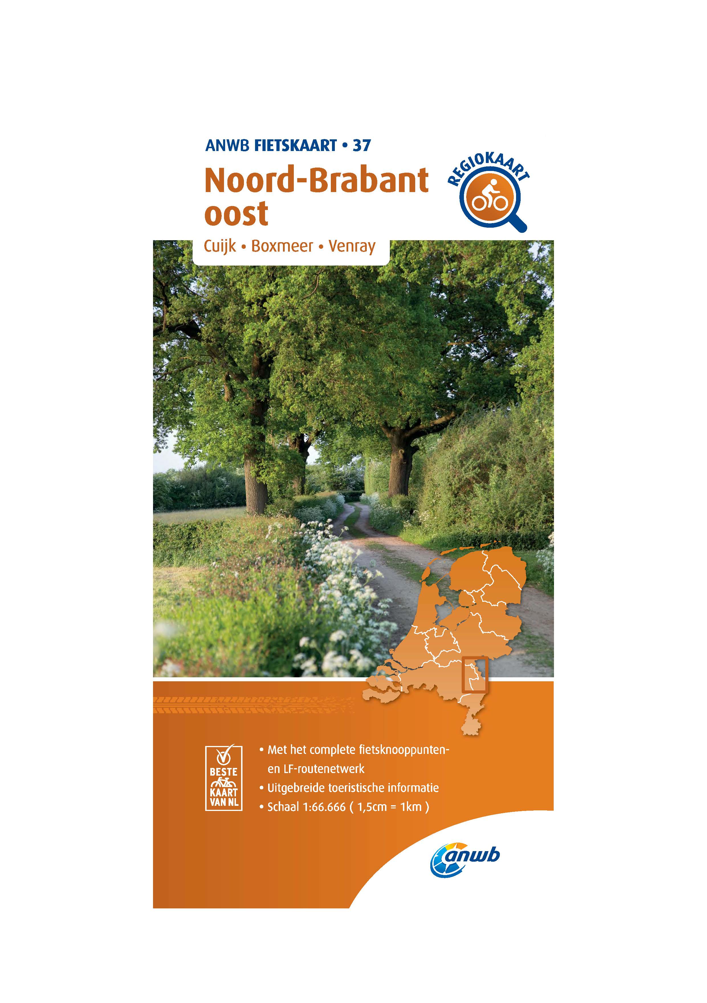 FIETSKAART NOORD-BRABANT OOST 1:66.666