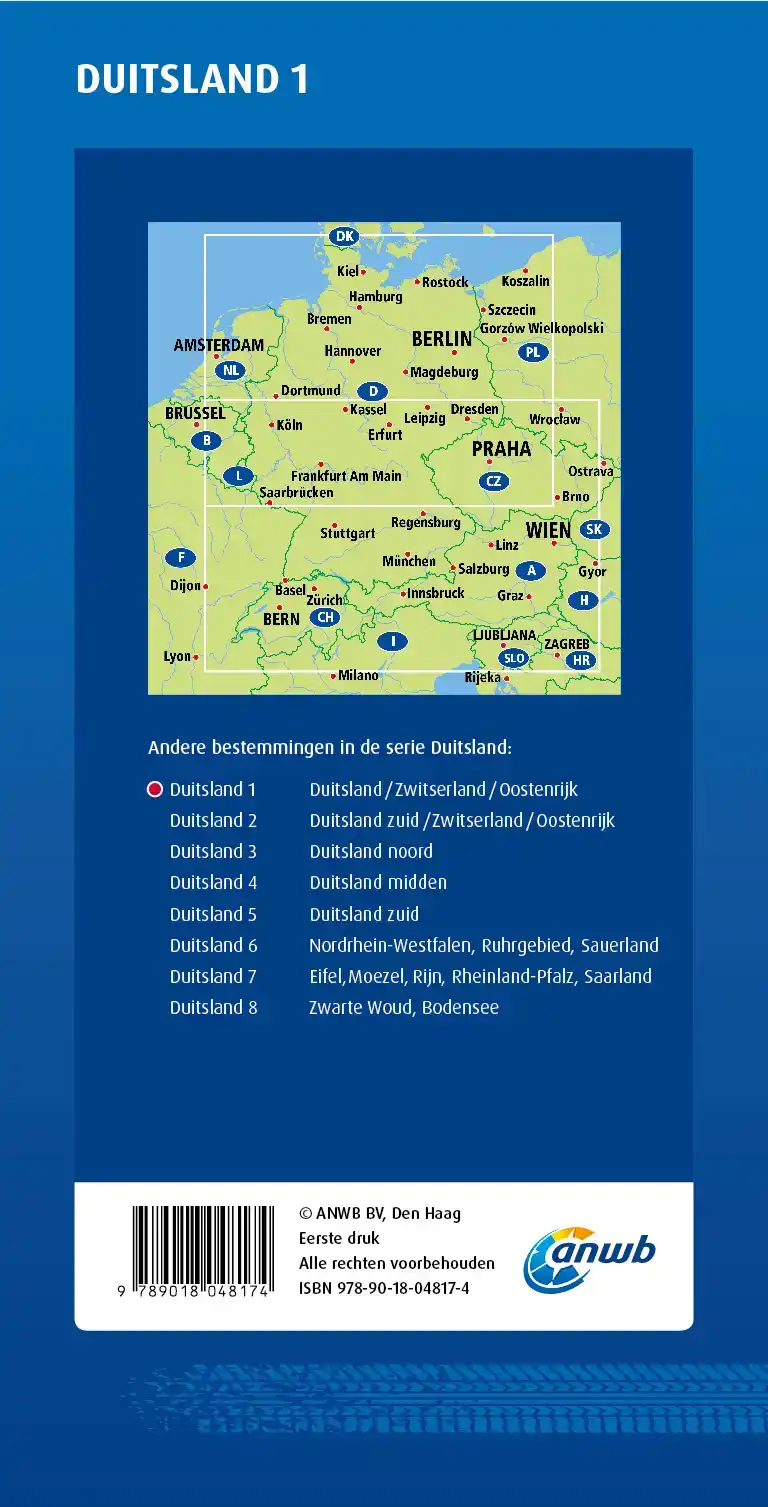 ANWB*WEGENKAART DUITSLAND 1. DUITSLAND/ZWITSERLAND/OOSTENRIJ