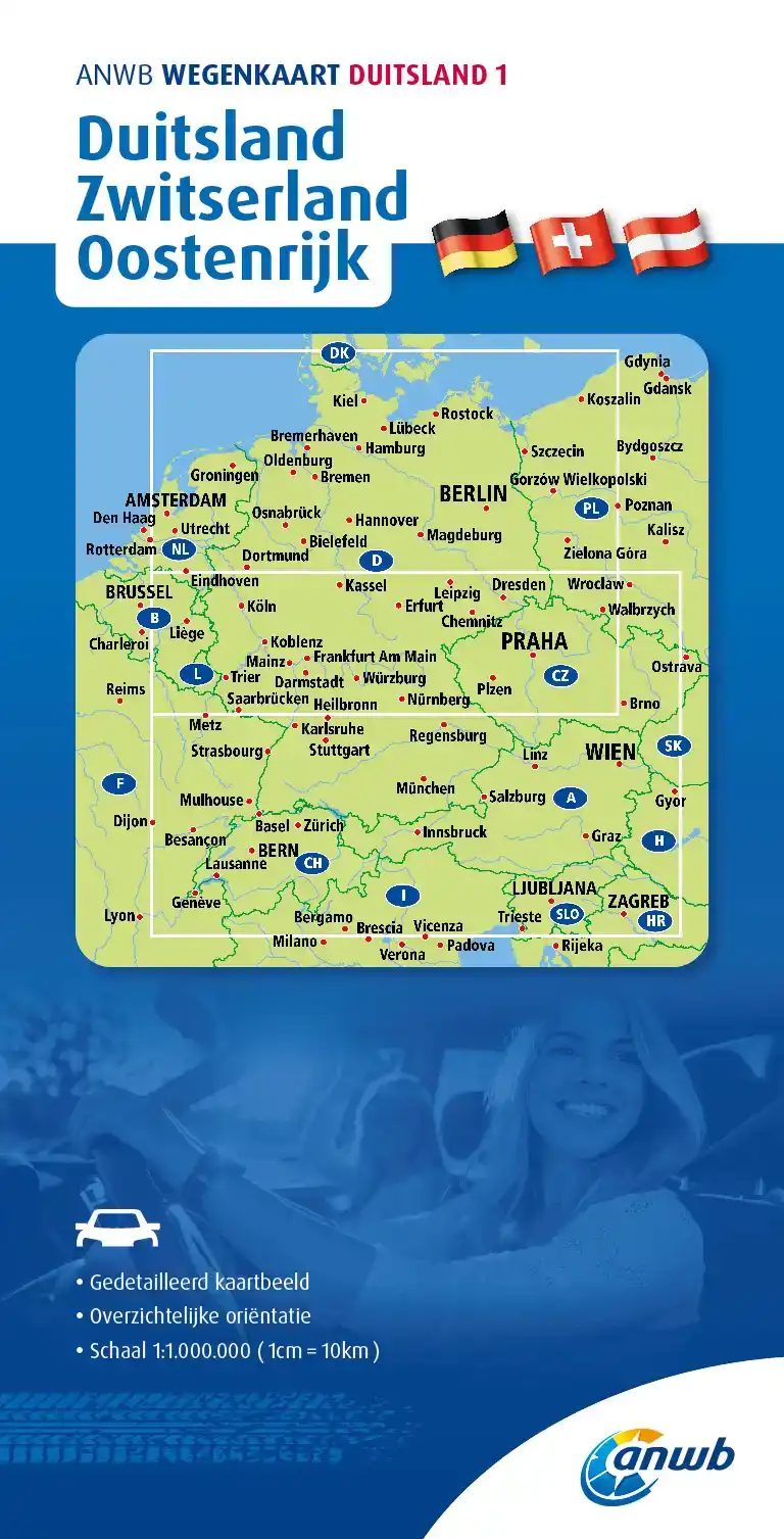 ANWB*WEGENKAART DUITSLAND 1. DUITSLAND/ZWITSERLAND/OOSTENRIJ