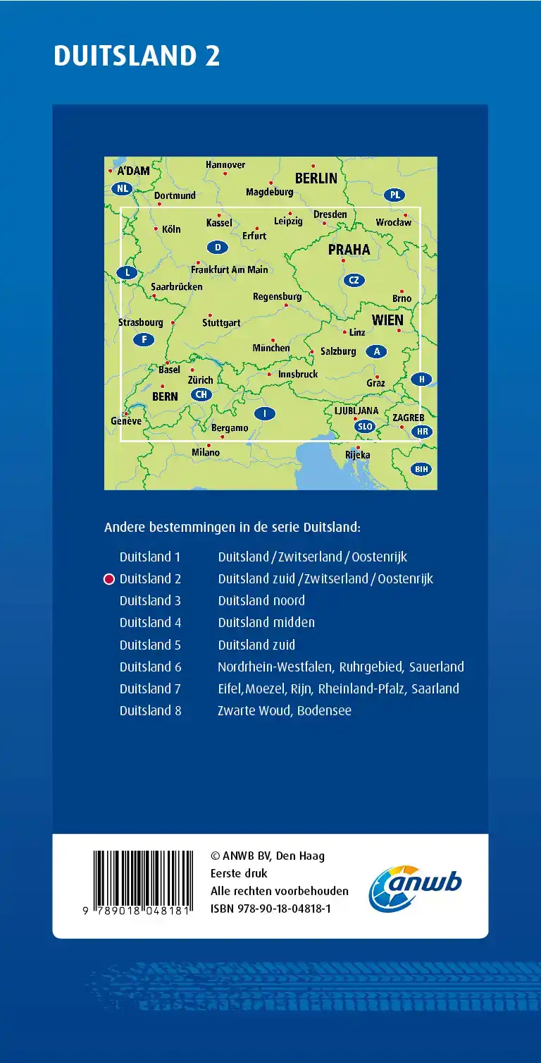 ANWB*WEGENKAART DUITSLAND 2. DUITSLAND-ZUID/ZWITSERLAND/OOST