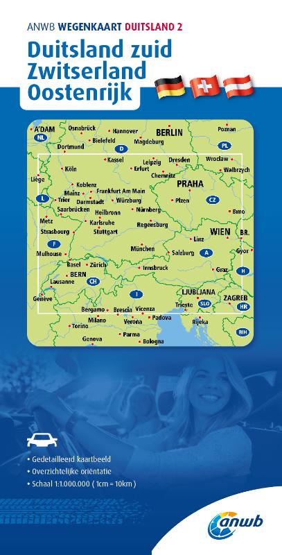 ANWB*WEGENKAART DUITSLAND 2. DUITSLAND-ZUID/ZWITSERLAND/OOST