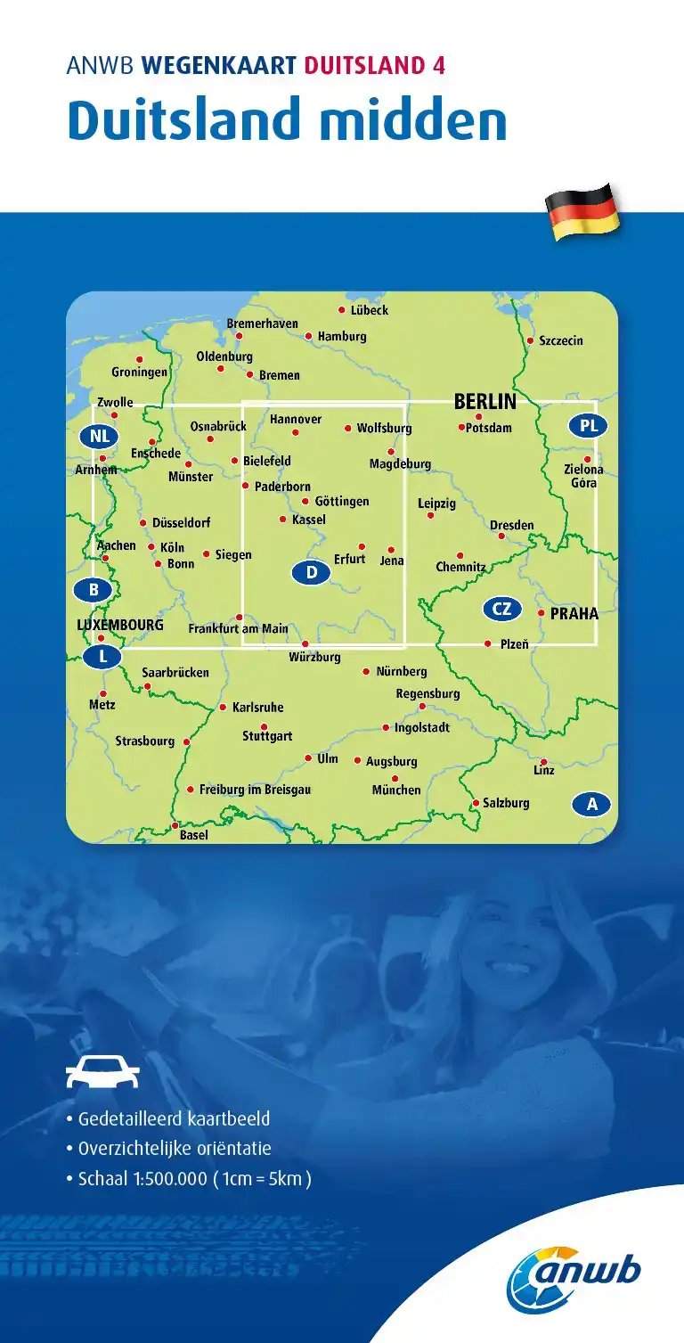 ANWB WEGENKAART 4.DUITSLAND MIDDEN