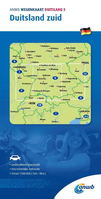 ANWB WEGENKAART 5.DUITSLAND ZUID