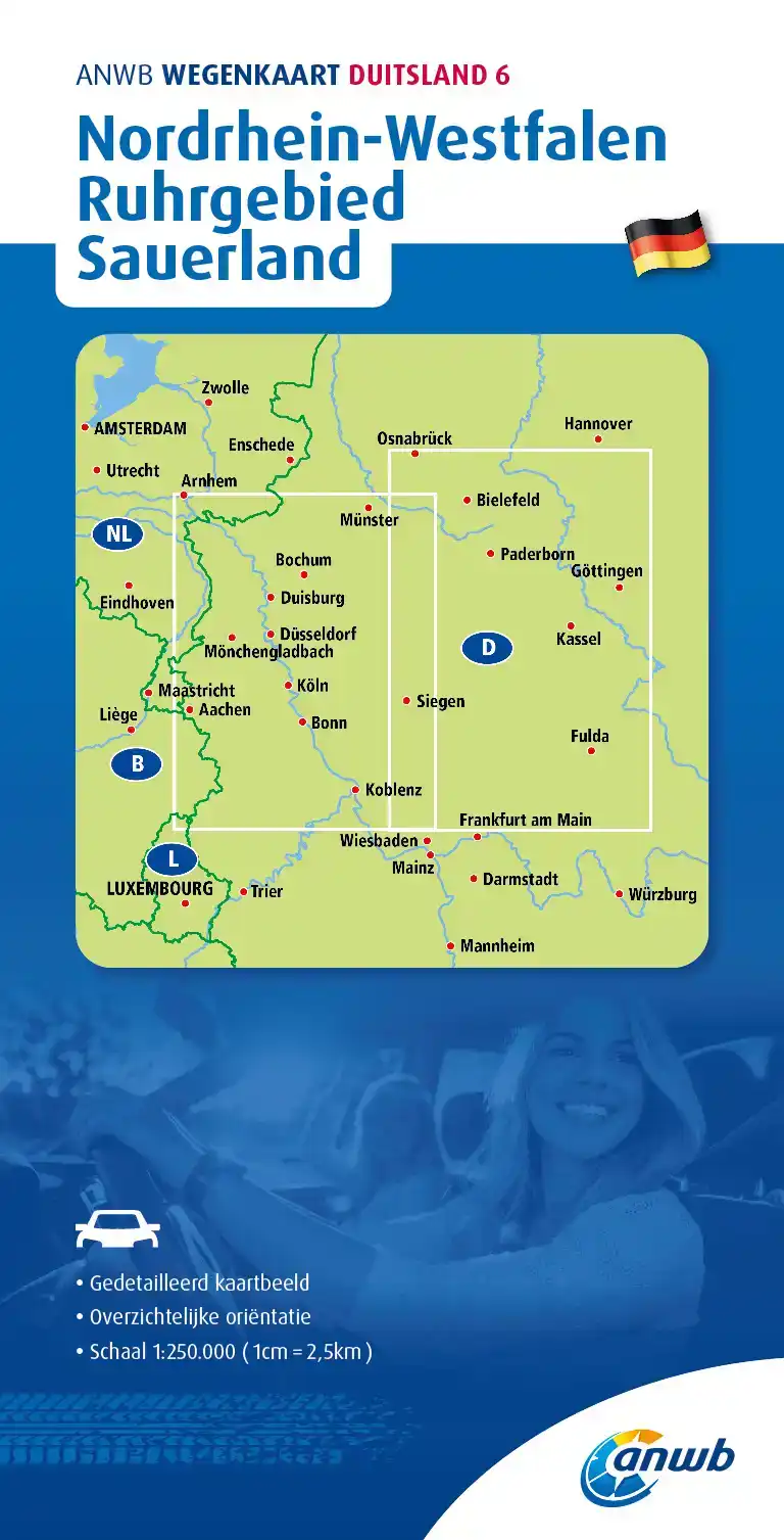 ANWB*WEGENKAART DUITSLAND 6. NORDRHEIN-WESTFALEN/RUHRGEBIED/