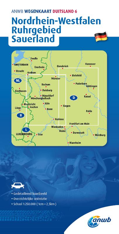 ANWB*WEGENKAART DUITSLAND 6. NORDRHEIN-WESTFALEN/RUHRGEBIED/