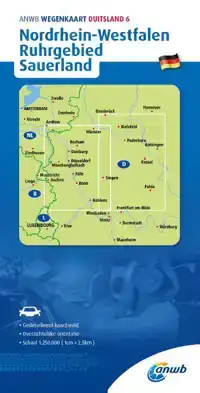 ANWB*WEGENKAART DUITSLAND 6. NORDRHEIN-WESTFALEN/RUHRGEBIED/