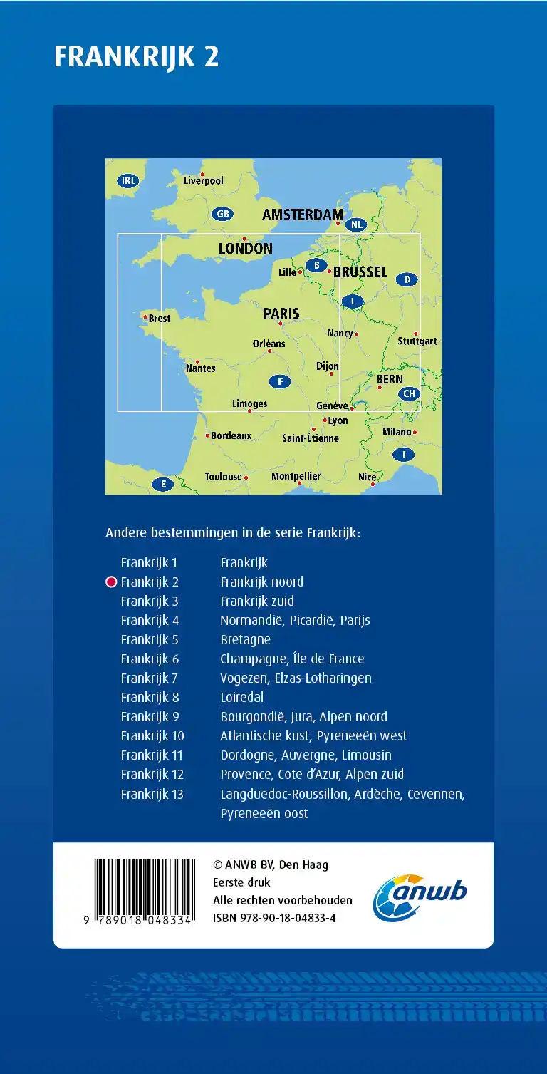 ANWB WEGENKAART FRANKRIJK 2. FRANKRIJK NOORD