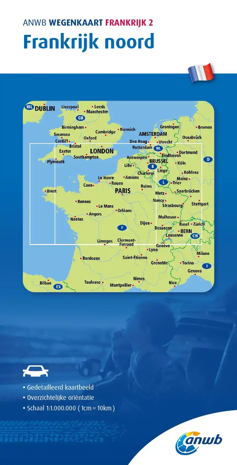ANWB WEGENKAART FRANKRIJK 2. FRANKRIJK NOORD