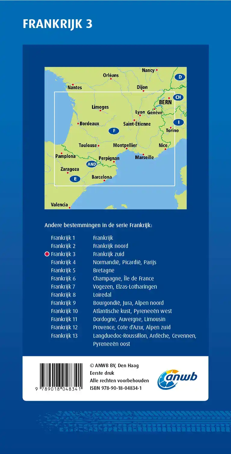 ANWB WEGENKAART FRANKRIJK 3. FRANKRIJK-ZUID