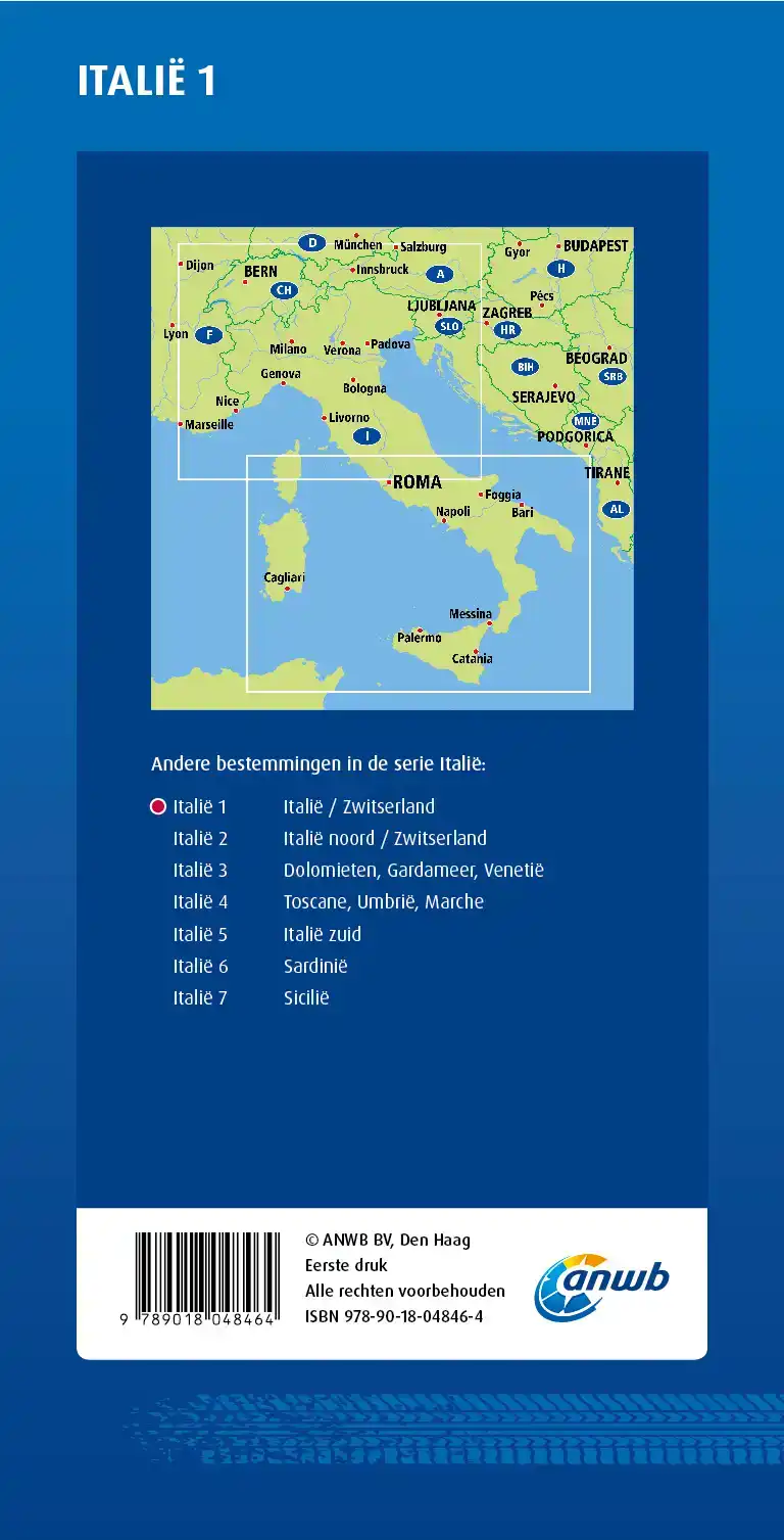 ANWB*WEGENKAART ITALIE 1. ITALIE/ZWITSERLAND