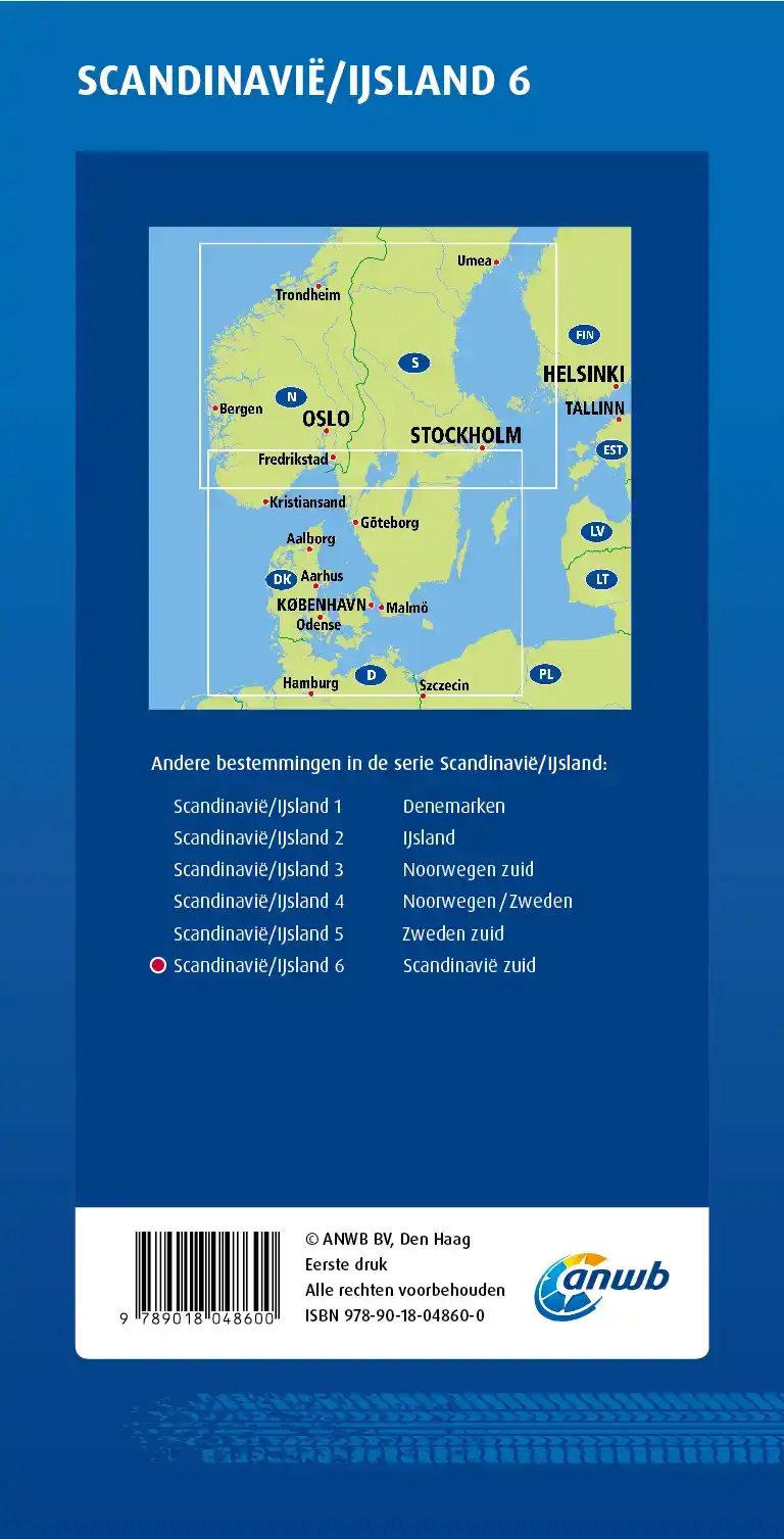 ANWB*WEGENKAART SCANDINAVIE/IJSLAND 6. SCANDINAVIE-ZUID