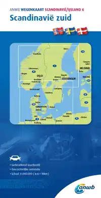 ANWB*WEGENKAART SCANDINAVIE/IJSLAND 6. SCANDINAVIE-ZUID